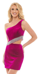 1 of 5 Rachel Allan 40170 Dress Fuchsia