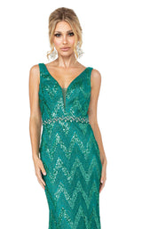 4 of 6 Dancing Queen 4036 Dress Hunter-Green