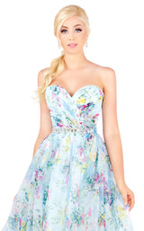 3 of 4 Mac Duggal 40768H Blue-Floral