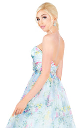 4 of 4 Mac Duggal 40768H Blue-Floral