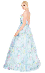 2 of 4 Mac Duggal 40768H Blue-Floral