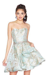 3 of 4 Mac Duggal 40867N Aqua-Gold