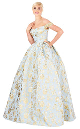 1 of 6 Mac Duggal 40893H Golden-Blue