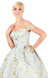 4 of 6 Mac Duggal 40893H Golden-Blue