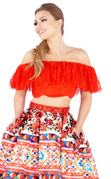 3 of 4 Mac Duggal 40901H Red Multi