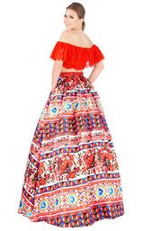 2 of 4 Mac Duggal 40901H Red Multi