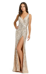1 of 3 Mac Duggal 41028D Dress Nude-Silver