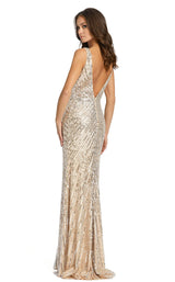 2 of 3 Mac Duggal 41028D Dress Nude-Silver