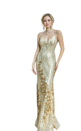 1 of 12 Dancing Queen 4144 Dress Gold