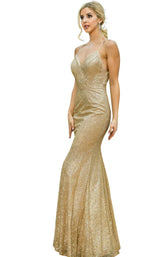 1 of 8 Dancing Queen 4168 Dress Gold