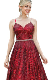 3 of 4 Dancing Queen 4197 Dress Burgundy