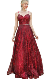 1 of 4 Dancing Queen 4197 Dress Burgundy
