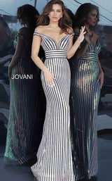 3 of 3 Jovani 4217 Off White/Black