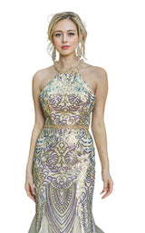 3 of 4 Dancing Queen 4219 Dress Champagne