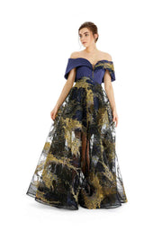 2 of 3 In Couture 4362 Dress Navy-Black