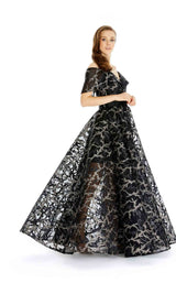 2 of 3 In Couture 4421 Dress Black-Silver