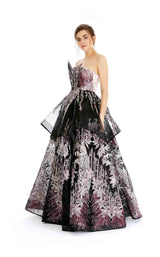 2 of 3 In Couture 4493 Dress Black-Mauve