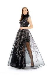 2 of 3 In Couture 4510 Dress Black-Mauve