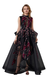 2 of 6 In Couture 4550 Dress Burgundy