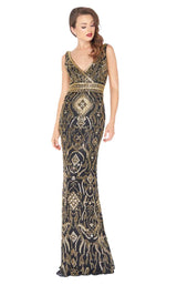 1 of 2 Mac Duggal 4595R Black/Gold