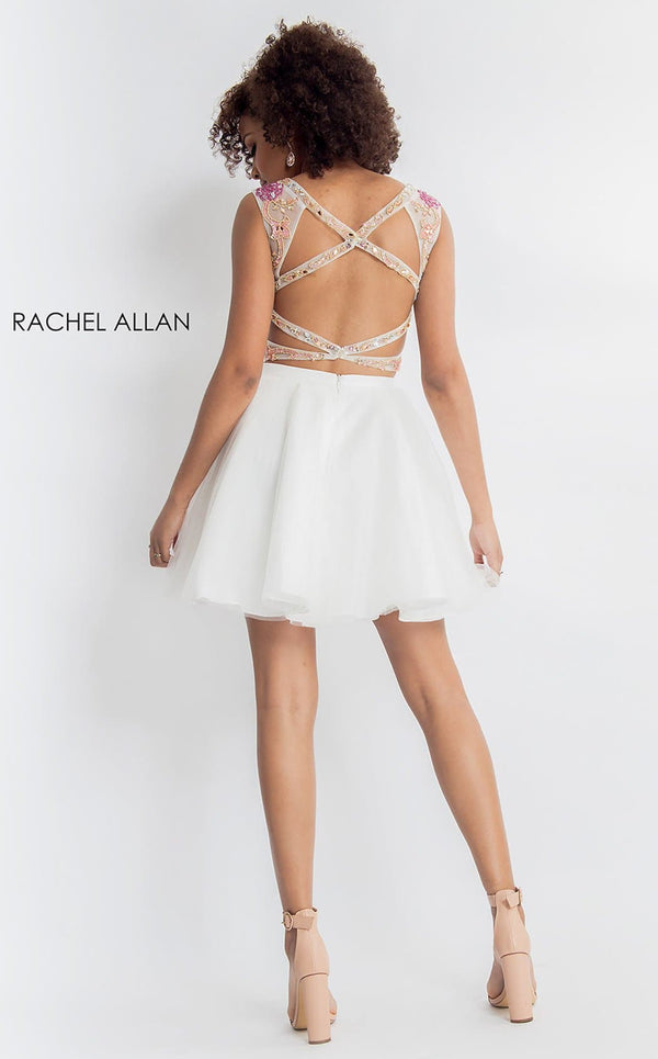 Rachel Allan 4607 White/Blush