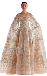 1 of 2 Edward Arsouni Couture SS0462 Dress Gold-Champagne
