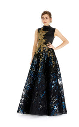 1 of 3 In Couture 4639 Dress Black-Gold-Navy
