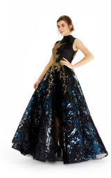 2 of 3 In Couture 4639 Dress Black-Gold-Navy