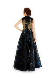 3 of 3 In Couture 4639 Dress Black-Gold-Navy