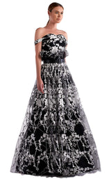 1 of 2 Edward Arsouni Couture SS0472 Dress White-Black