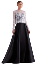 1 of 2 Edward Arsouni Couture SS0473 Dress White-Black