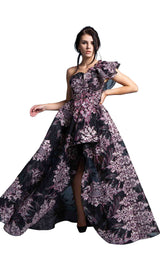 1 of 3 In Couture 4747 Dress Black-Rose