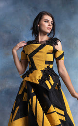 3 of 3 In Couture 4752 Dress Mustard-Black