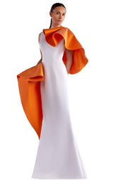 1 of 2 Edward Arsouni Couture SS0480 Dress White-Orange
