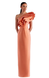 1 of 2 Edward Arsouni Couture SS0481 Dress Orange