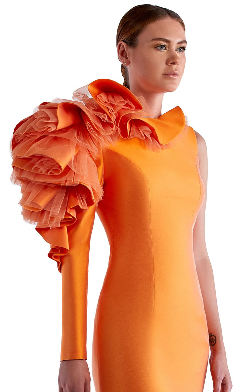 Edward Arsouni Couture SS0484 Dress Orange