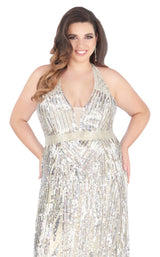 4 of 6 Mac Duggal Fabulouss 4846K Silver/Nude