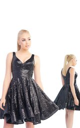 23 of 32 Mac Duggal 48478I Noir-Sequin