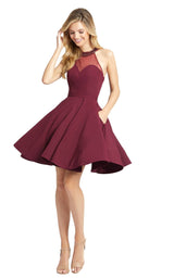 1 of 6 Mac Duggal 48551i Dress Burgundy
