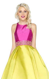 4 of 4 Mac Duggal 48581H Orchid-Chartreuse