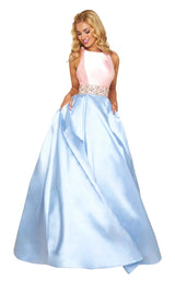 1 of 4 Mac Duggal 48581H Blush-Powder-Blue