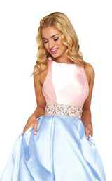 3 of 4 Mac Duggal 48581H Blush-Powder-Blue