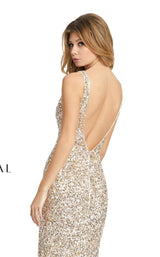 4 of 5 Mac Duggal 4876D Dress Silver-Nude