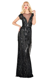 1 of 8 Mac Duggal 4898R Black-Nude