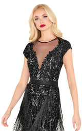 6 of 8 Mac Duggal 4898R Black-Nude