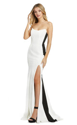 1 of 2 Mac Duggal 49003M Dress White-Black