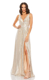 Mac Duggal 49012 Dress Nude-Silver