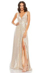 1 of 3 Mac Duggal 49012M Dress Nude-Silver