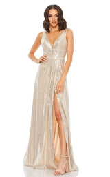 1 of 3 Mac Duggal 49012i Dress Nude-Silver