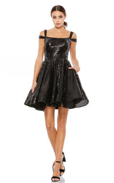 1 of 4 Mac Duggal 49484i Dress Noir-Sequin